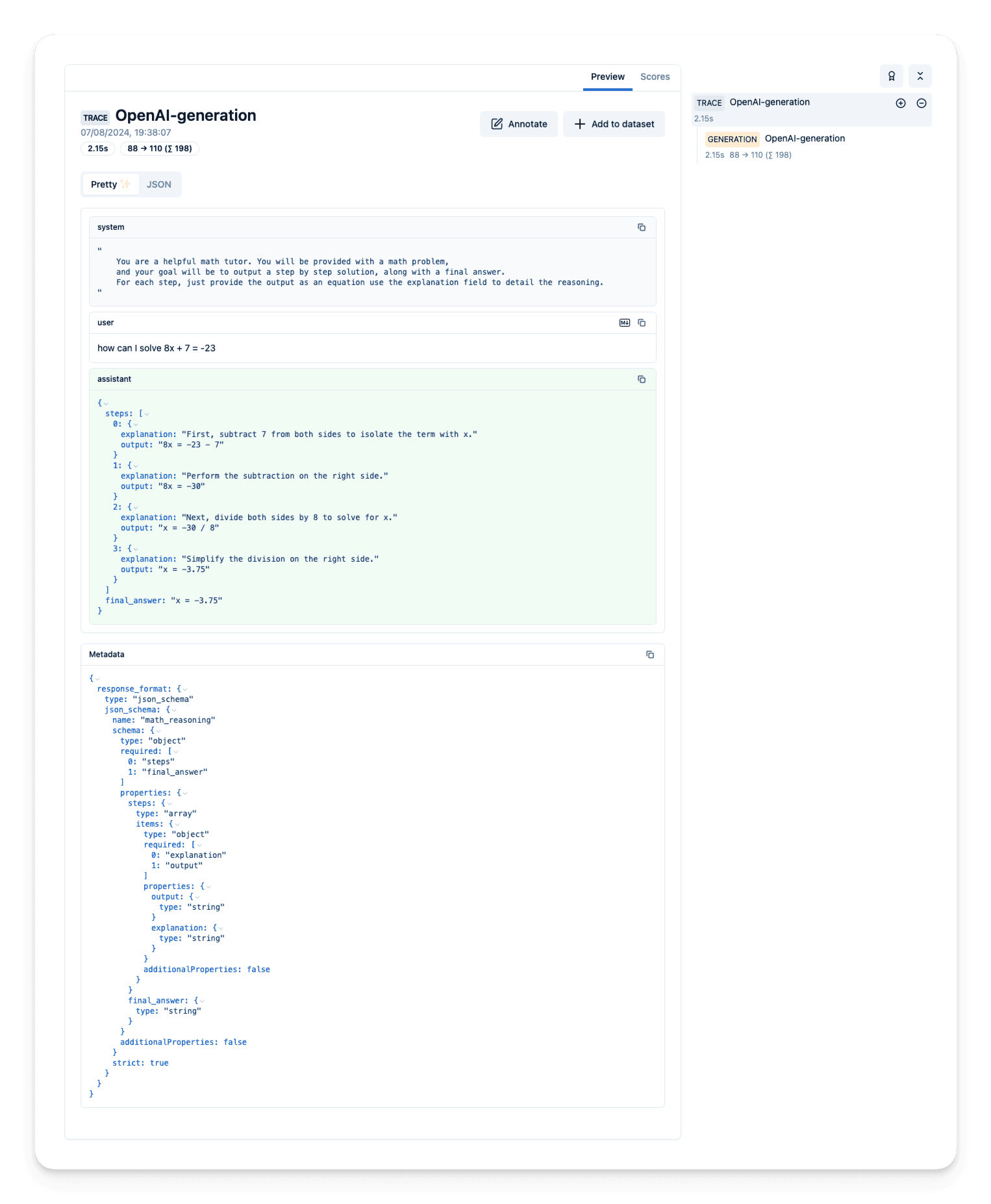 View example trace in the Langfuse UI